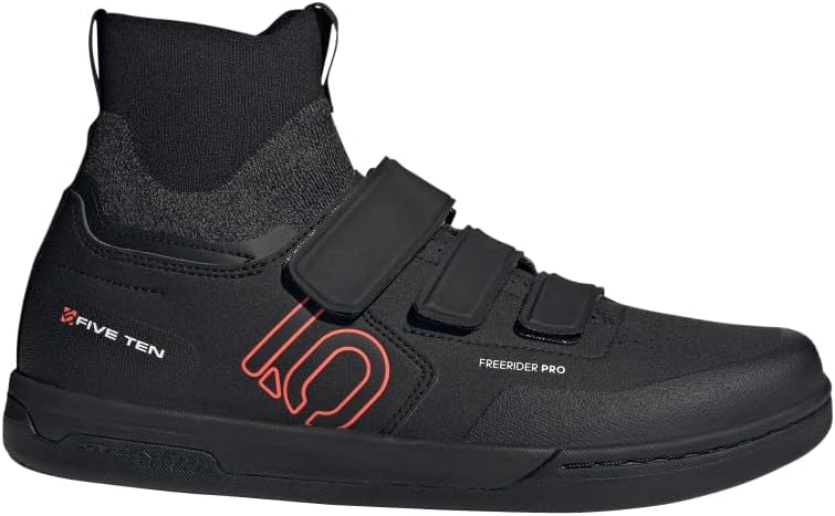 Five Ten, Freerider Pro Mid VCS Cycling Shoe, Core Black/Solar Red/Grey Three, Mens 10.0/Womens 11.0