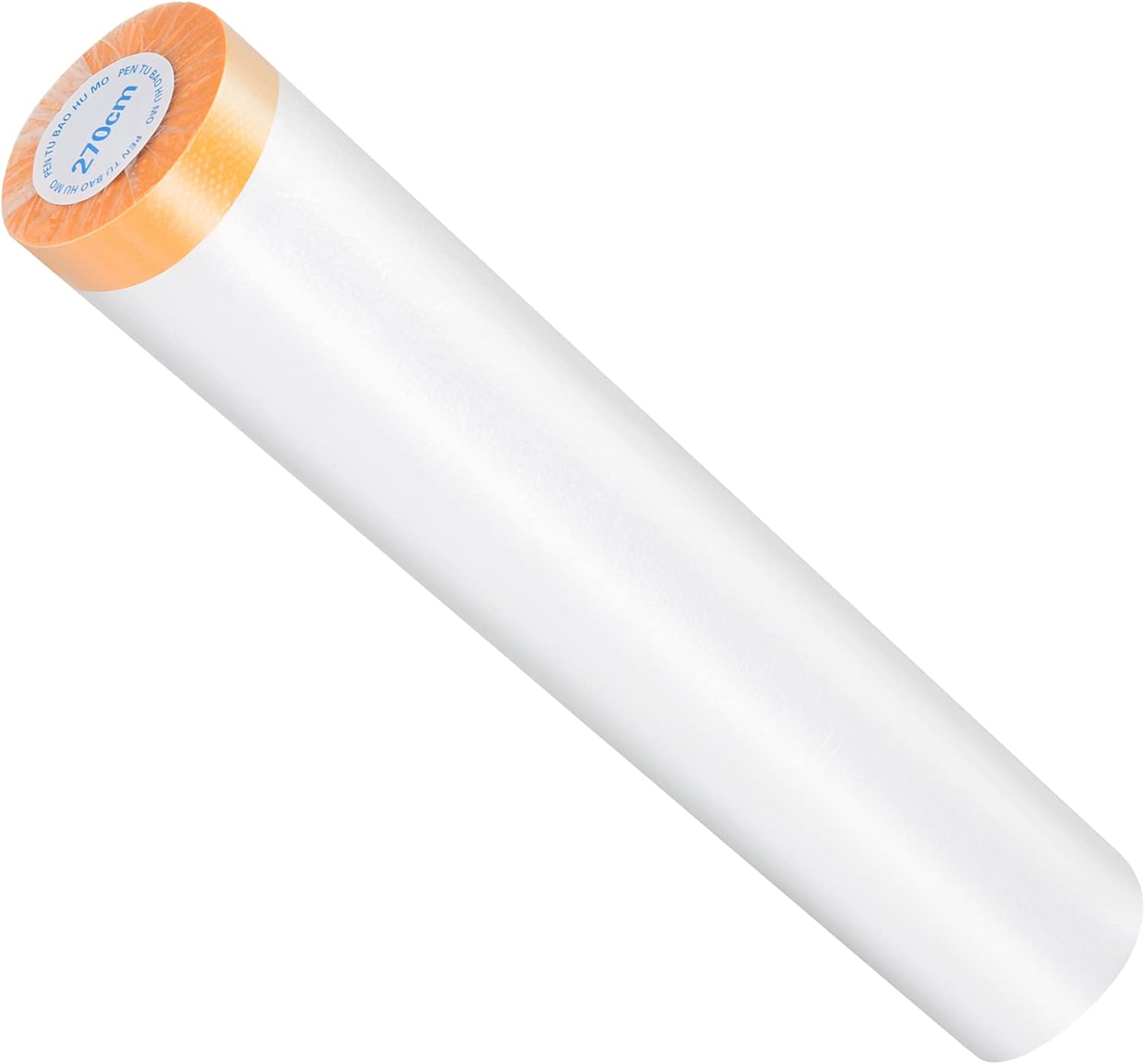 Muf 9 x 65 Feet Plastic Drop Cloth Plastic Sheeting with Masking Tape,Waterproof Protective Masking Film,Prevent Dust Paint for Car,Furniture,Carpet,Floor,1 Pack