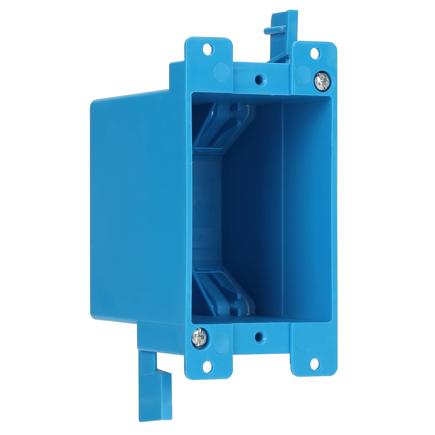 XIUTE 1-Gang High Grade of PVC Old Work Standard Switch/Outlet Wall Electrical Box,Blue,14 Cubic Inch Junction Box,Adjustable Mounting Tabs,ETL