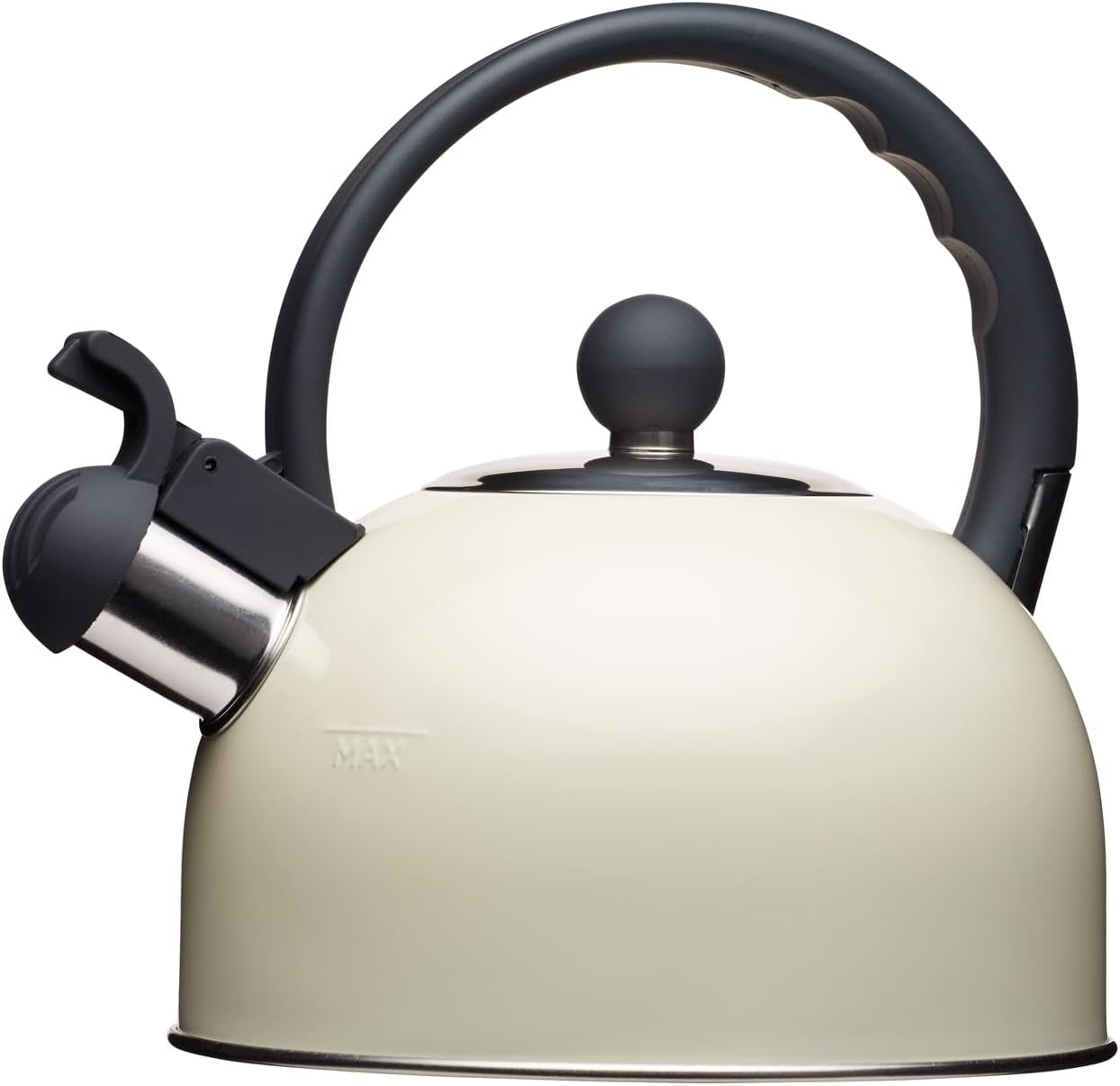 KitchenCraft Living Nostalgia Stove Top Kettle, Whistling, Induction, KitchenCraft’s 10 year guarantee, Metal, 1.3 Litre, Cream