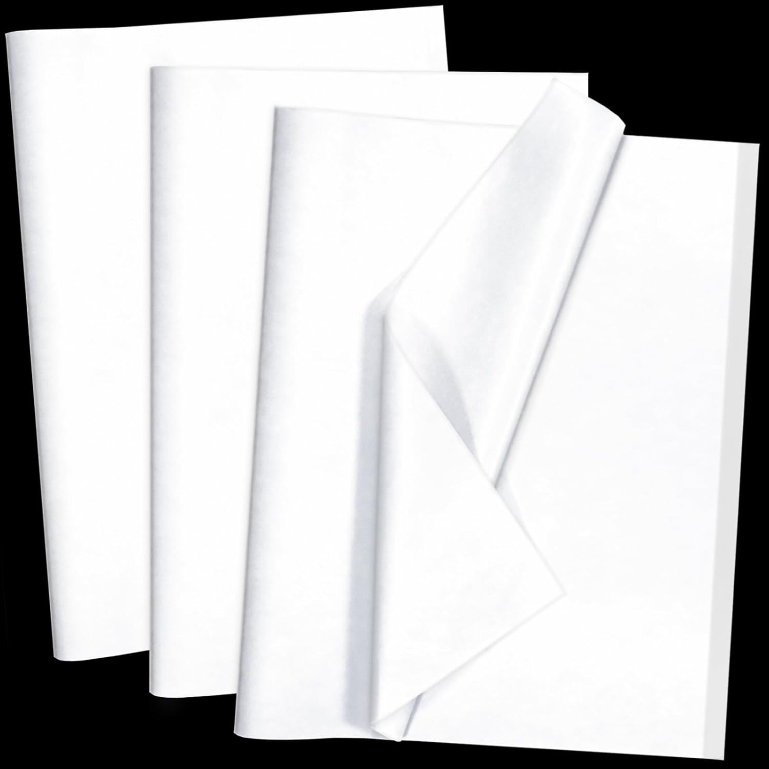 100 Sheets White Tissue Paper Artdly 14 x 20 Inches Recyclable White Wrapping Paper Bulk for Weddings Birthday DIY Project Festival Wrapping Crafts Decor