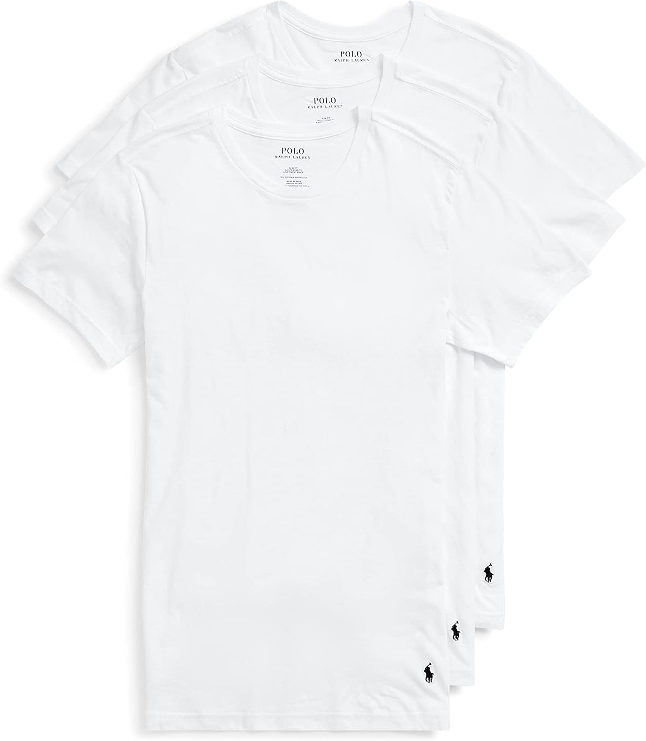 POLO Men's Polo Ralph Lauren Slim Fit Wicking Crew Undershirts (3 Pack)