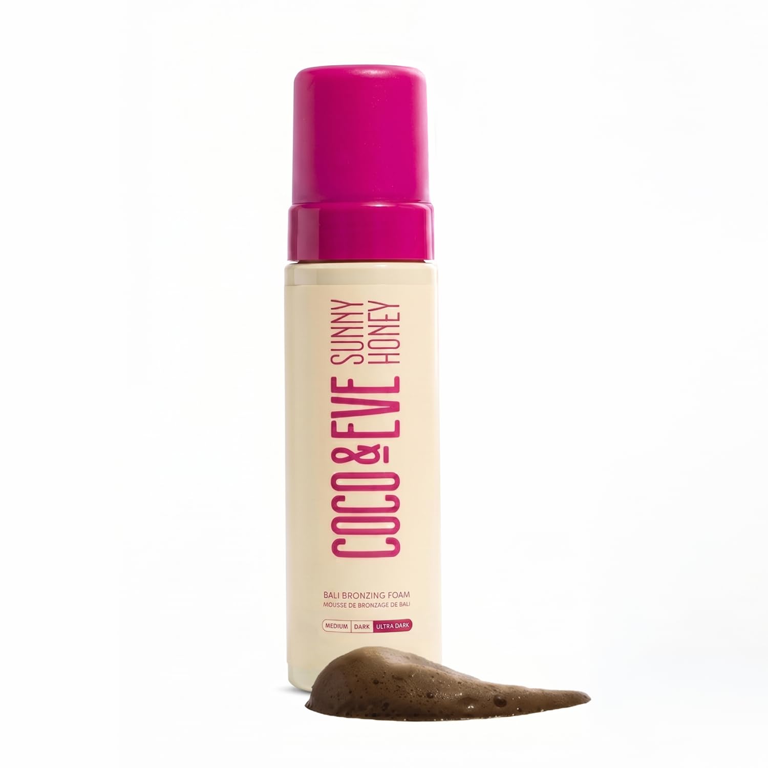 Coco & Eve Sunny Honey Self Tanner Foam - (Ultra Dark) Fast Drying, Streak-Free Sunless Tanning Mousse, Tropically Scented Lightweight Natural Looking Tan, Non-Sticky, Vegan, Cruelty Free | 6.7 Fl Oz