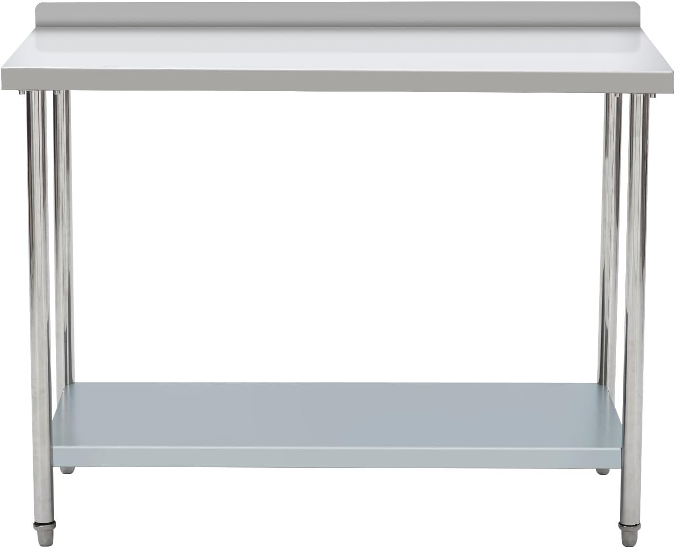 Stainless Steel Prep Table 48x38 Inch, Heavy Duty Commercial Kitchen Table with Storage Shelf, Rust-Resistant & Easy to Clean, for Restaurants, Home Bakery and Food Truck