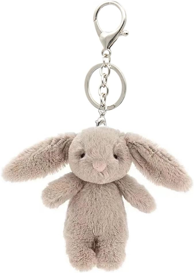 Cute Bunny Plush Keychain for Backpack, 3.5" Inch Mini Rabbit Keychain Purse Charm Pendant Gift for Women