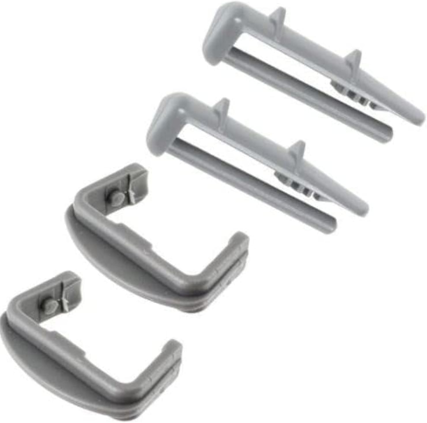 Full set of DISHWASHER BASKET RAIL CAPS 2 x Rear and 2 x Front by Vaporly UK Compatible with Beko/Lamona