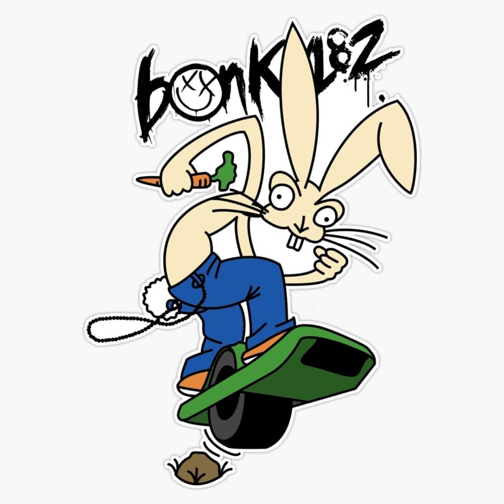 OneWheel Bonk 182 Rabbit Window Water Bottle Bumper Sticker Decal 5"