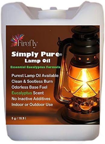 Firefly Kosher Candle and Lamp Oil - Smokeless & Odorless Base - Eucalyptus Scent Ultra Clean Burning Liquid Paraffin Fuel Highest Purity, Bulk 5-Gallon Container
