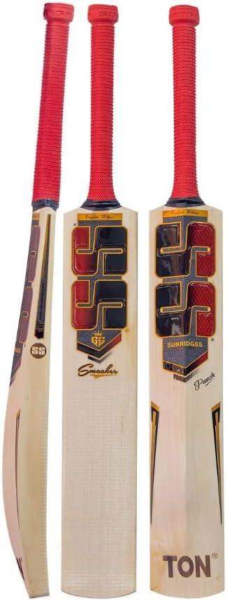 SS Cricket GG SMACKER Series Premium English Willow Cricket bat, Adult Size - Short Handle, Bat Cover Included