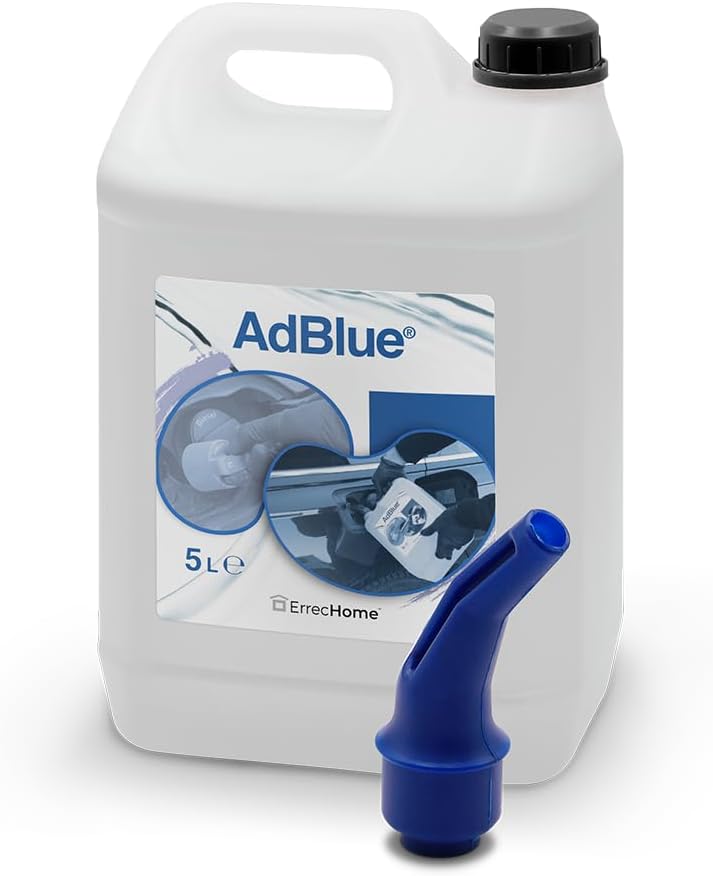 AdBlue Diesel Engine Additive with Easy-Pour Spout, for NOx Emission Reduction Based on Urea, Conforms to ISO 22241-1, 5 L Tank