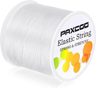 Paxcoo 1mm Elastic Bracelet String Cord Stretch Bead Cord for Jewelry Making and Bracelet Making White