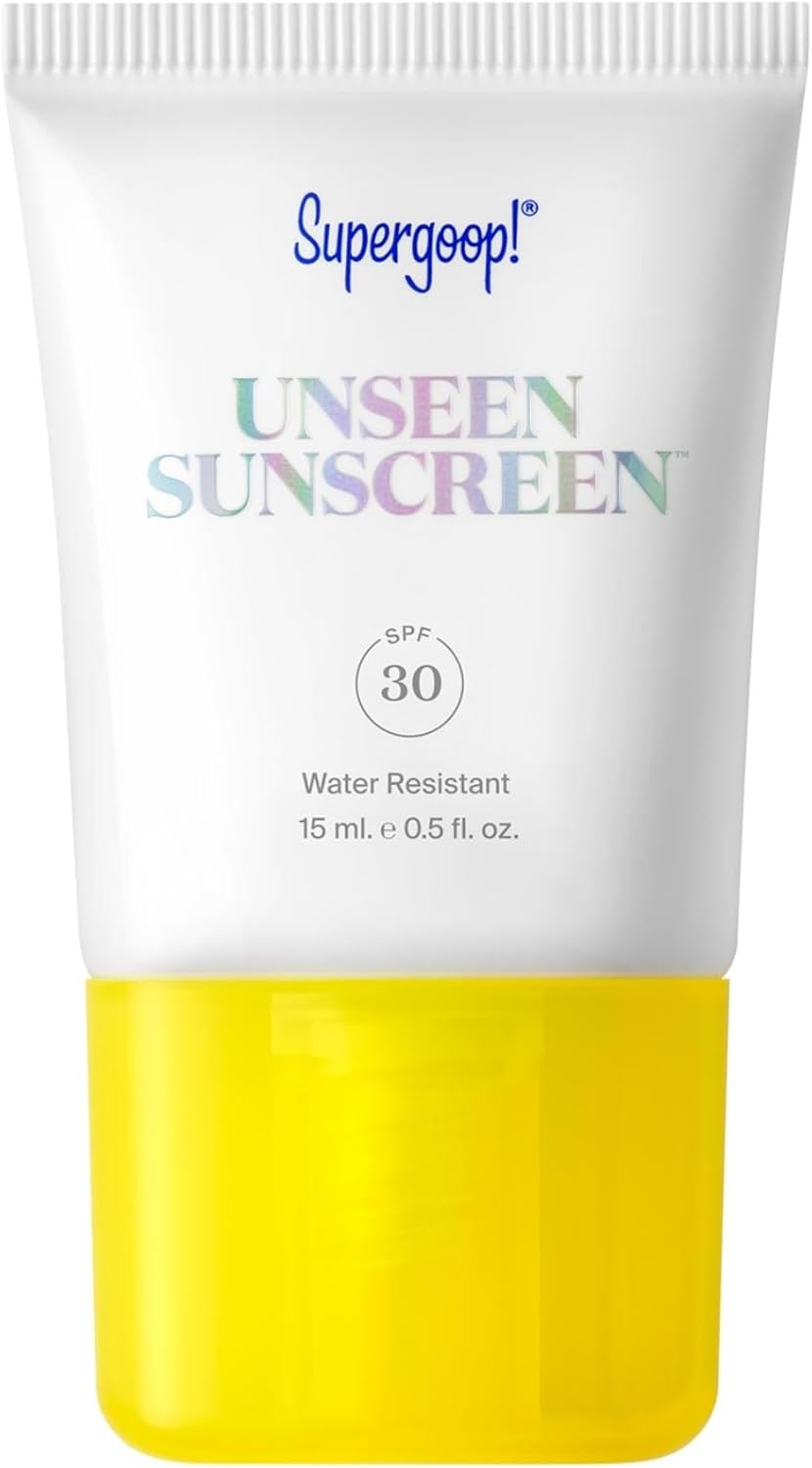 Supergoop! Unseen Sunscreen - SPF 30 - Invisible, Broad Spectrum Face Sunscreen + Makeup-Gripping Primer - Weightless, Scentless - For All Skin Types & Skin Tones - 0.5 fl oz