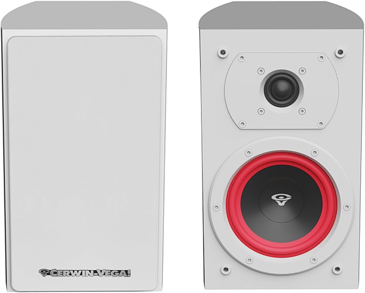 CERWIN-VEGA! Home Audio LA14W 4 inch 110 Watts 2-Way Bookshelf Speakers (White)