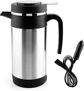Auto Wasserkocher - Portable Car Electric Kettle Cigarette Lighter 12V Stainless Steel Travel Thermoses Heating Hot Water Mugs for Tea Coffee Auto Shut Off 1000ML