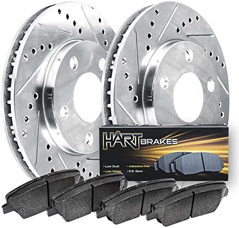 Hart Brakes Rear Brakes and Rotors Kit |Rear Brake Pads| Brake Rotors and Pads| Ceramic Brake Pads and Rotors |fits 2016-2021 Audi TT Quattro; Volkswagen Jetta, Tiguan, Tiguan Limited