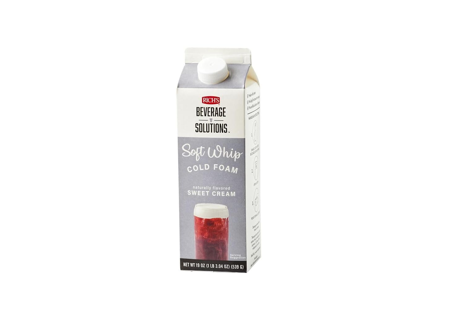 Rich's On Top® Whip Topping, Naturally Flavored Sweet Cream Whip Topping, Frozen, 6 Pack, 19 oz Cartons