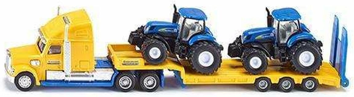 Siku 1805, Lorry with New Holland Tractors, 1:87, Metal/Plastic, Yellow/Blue, Multifunctional