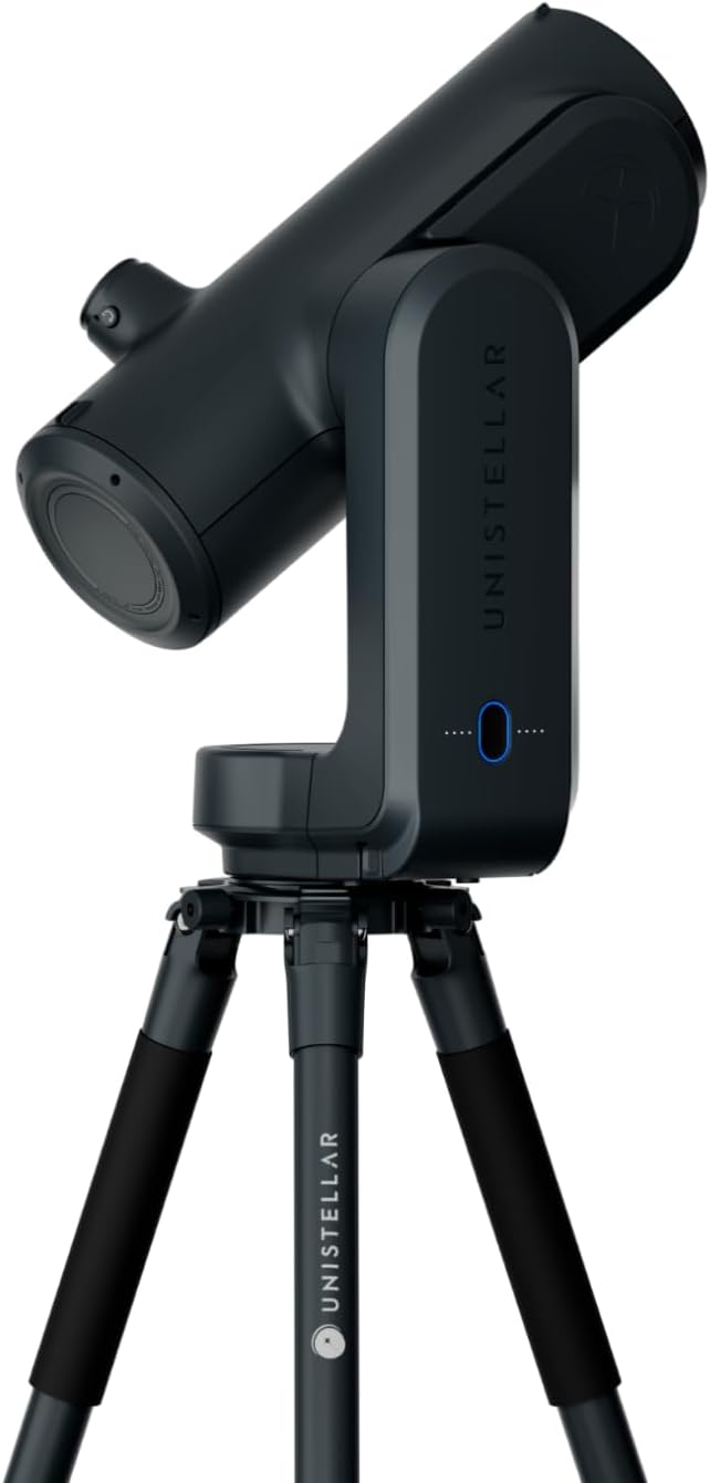 Odyssey PRO - UNISTELLAR Smart Telescope (with Eyepiece), 85mm f/3.9 (320mm) Digital & Computerized, App-Controlled Motorized Alt-Az, Enhanced Vision, RAW/FITS Export, 64GB, 5h Battery (Black)