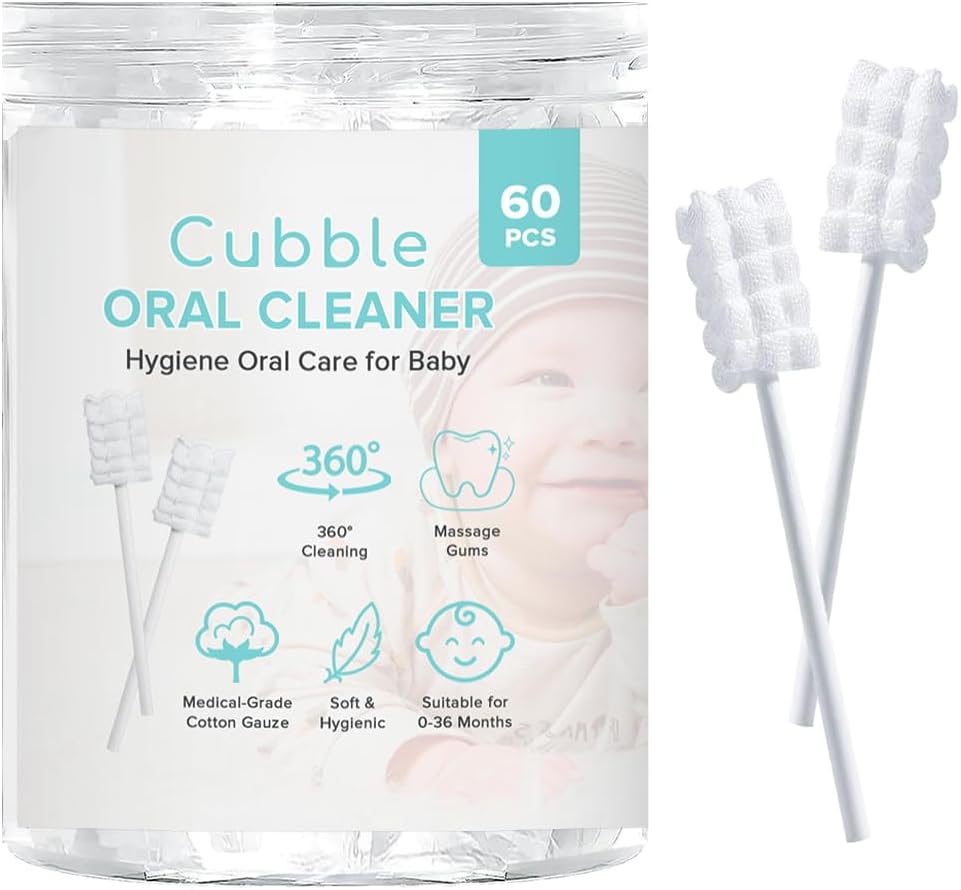 Baby Tongue Cleaner, 60pcs, Disposable Infant Toothbrush, Hygiene Oral Care Oral Wipes for Baby and Infant