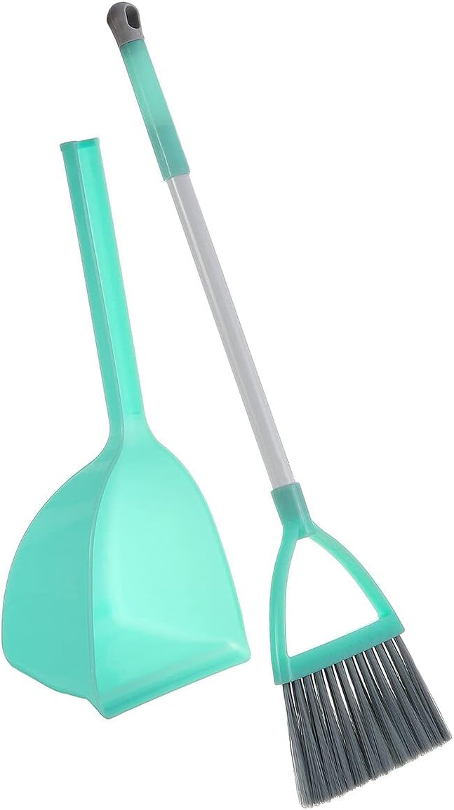 Toddler Brooms, Kids Broom, Small Broom and Dustpan Set, Household Mini Kid Broom and Dustpan Set, Toddler Broom and Cleaning Set Suitable for Various Small Areas (Blue)