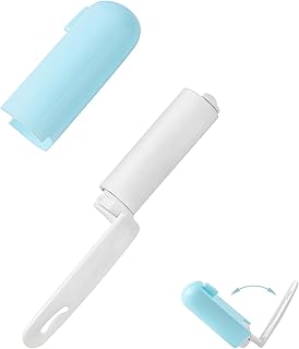 Cute Lint Roller for Clothes Portable Mini Lint Remover Roller Compact Foldable Lint Roller with Cover, Mini Purse Essentials (Blue)