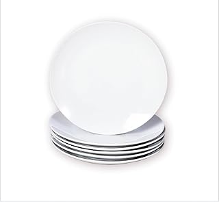 Miicol Ceramic Appetizer Plates Set of 6, White Dessert Plates 8 Inch, Small Dinner Plates, Modern Round Salad Plates, Porcelain Serving Dishes for Snack, Bread, Fruit, Microwave & Dishwasher Safe