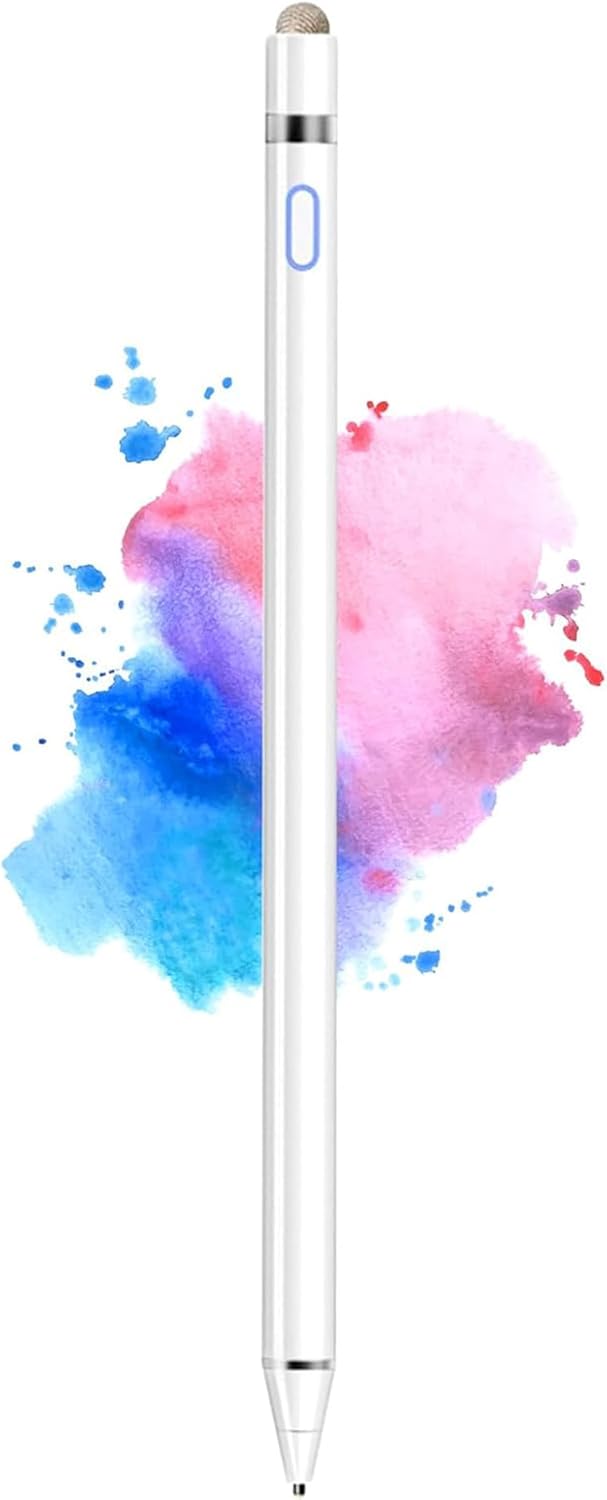 Stylus Pen for iPad, Pencil Compatible for iOS, Android, iPad Air/Pro/Mini 2/3/4 and More, Rechargeable Pen for Tablet（White）