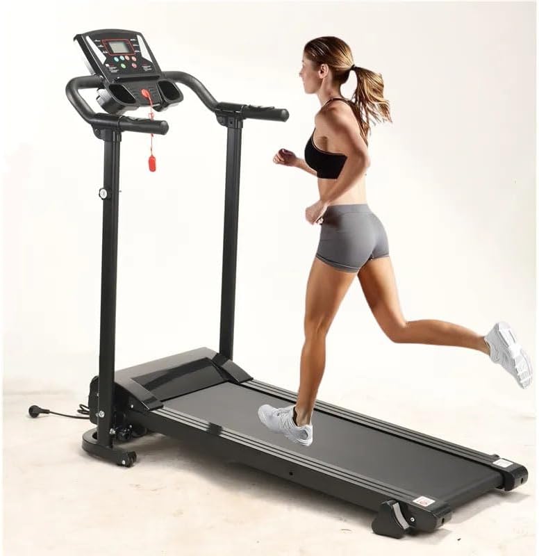 Treadmill XEO HOME Treadmills for Home Foldable Folding Walking Running Electric Machines with Handle Portable FIXED Incline LED Display Bottle Pad & Mobile Holder Speed 01-12 Km/h 1.5Hp 100Kg W.CAP