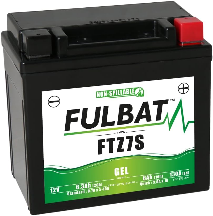 fubat motorcycle battery full gel FTZ7S/YTZ7S 12 V 6.3 Ah 130 A