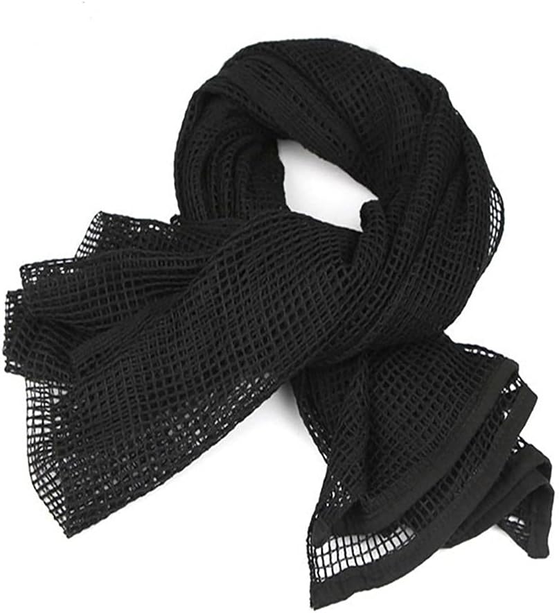 SASKATE Tactical Military Neck Scarf, Mesh Net Military Sniper Veil Scarf Camo Scarf for Hunting Shooting Wild Photography Multi-purpose Wargame Outdoor Sports Wrap Face Veil