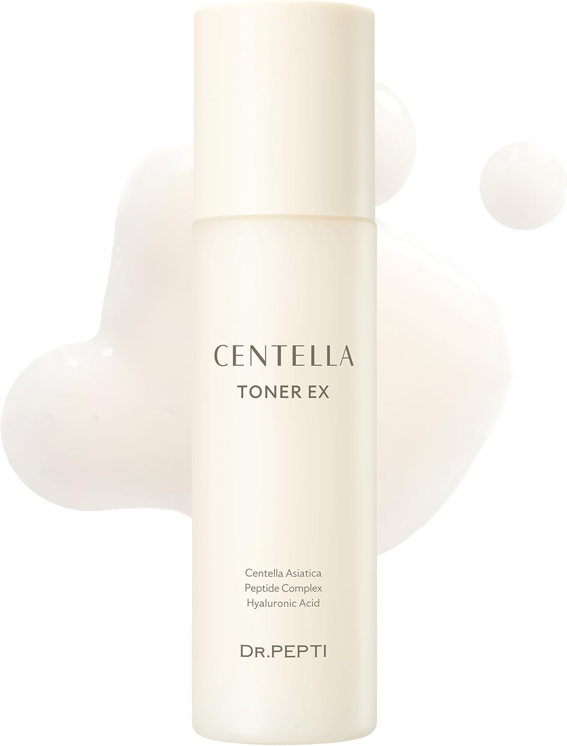DR.PEPTI Centella Toner EX - Korean Face Toner with Hyaluronic Acid Peptides Niacinamide - Soothing Moisturizing for Dry Sensitive Skin - Milky Serum Formula, 6.09 fl.oz.