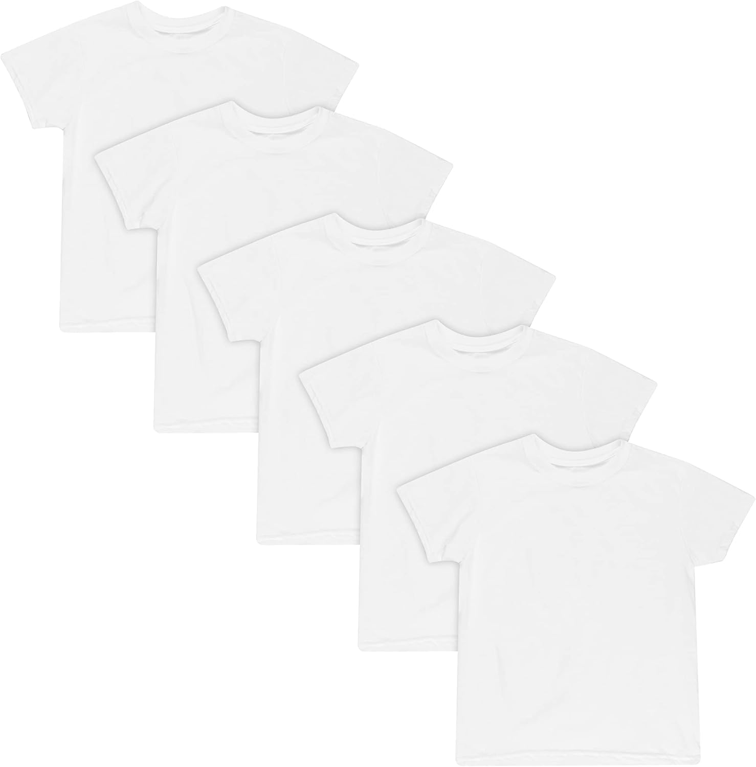 Hanes Undershirt, EcoSmart White T Boys, Short Sleeve Shirts, 5 or 10-Pack