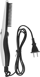 FOMIYES Hair Straightening Comb and Beard Straightener - Electric Portable Hairdressing Comb, White