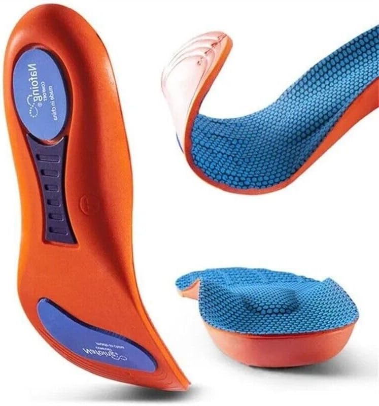 Orthotic Insoles Arch Support Plantar Fasciitis Knee Back Pain Fallen Arches Flat Feet Heel Shock Absorption Comfortable Inserts Foot Correct (Small 39-40)