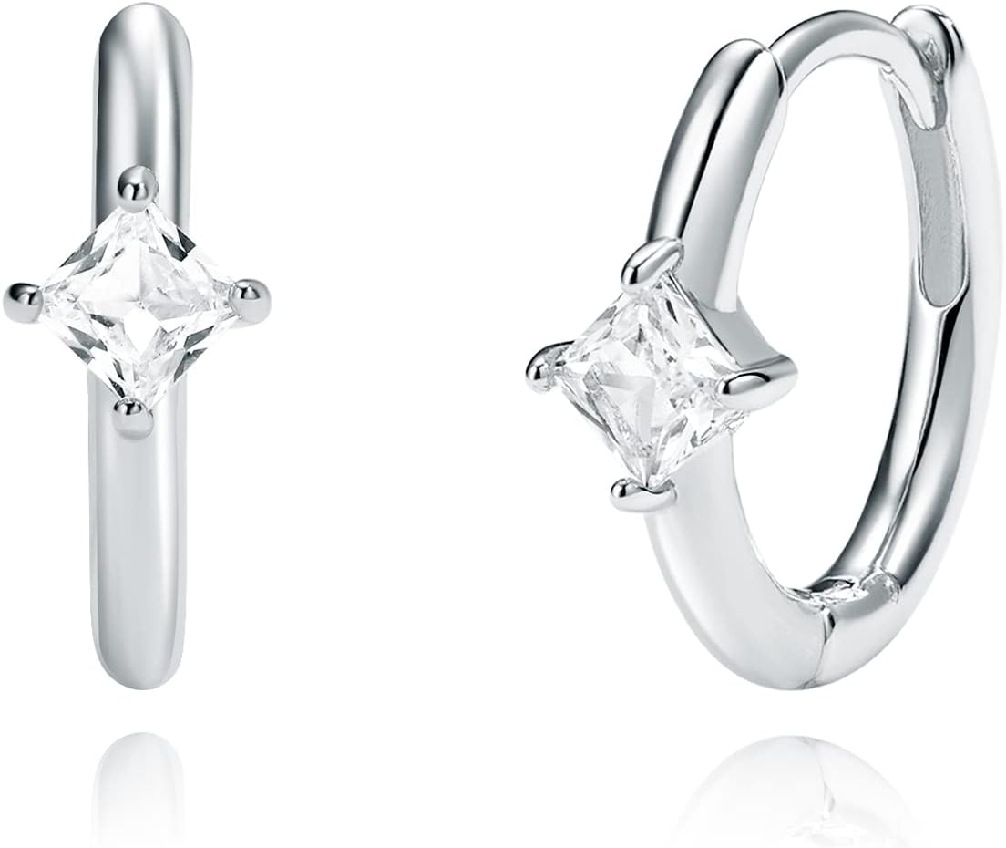 Me&Hz Gold Huggie Earrings Small Huggie Hoop Earrings for Women 14K Gold Plated Hypoallergenic Cubic Zirconia Huggies Mini Silver Hoop Earring for Women