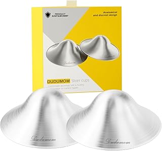 Silver 925 Nursing Cups - Nipple Shields for Nursing Newborn - Soothe and Protect Your Nursing Nipples-Small Size (Small) Dudumom Coppe per allattamento argentate (Small)