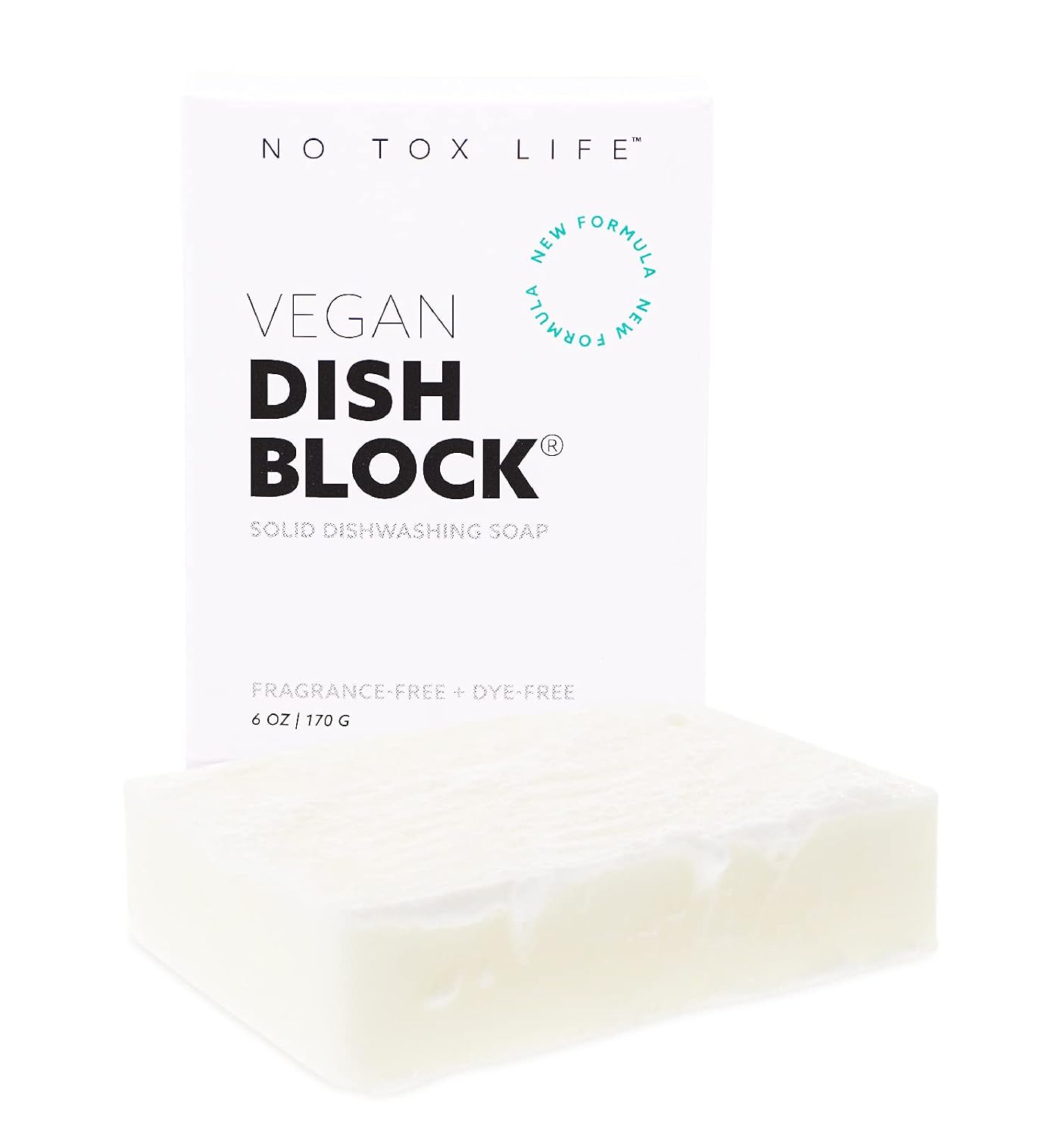 No Tox Life DISH BLOCK - Free of Dyes and Fragrance - Zero Waste Solid Dish Soap