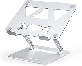 Adjustable Laptop Stand for Desk,Portable Laptop Stand Holder and Riser,Foldable Aluminum Notebook Computer Stands for MacBook Air Pro HP Lenovo Dell Samsung Chromebook, 10-15.6 inch (Silver)
