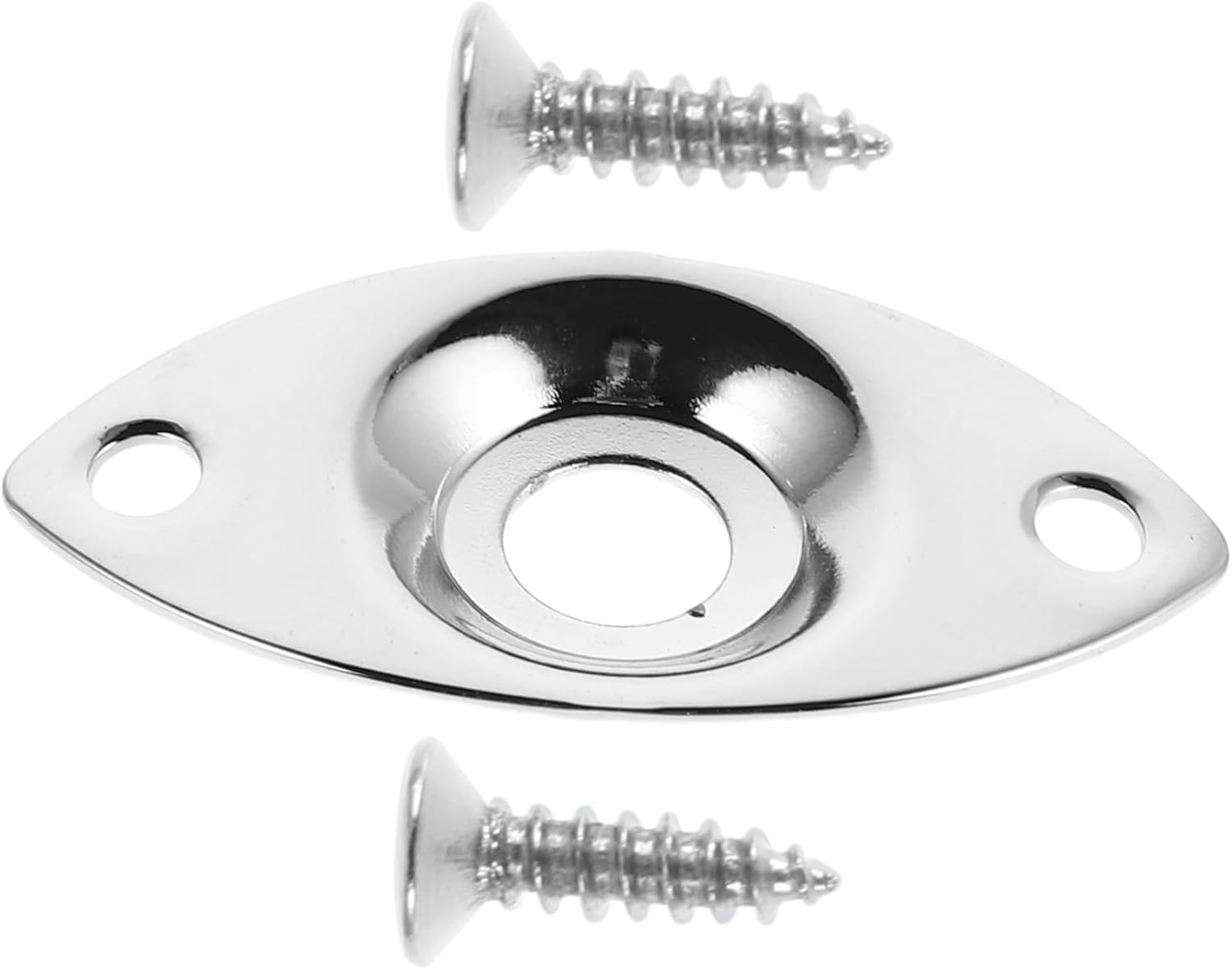 Milisten 1 Set Sturdy Metal Guitar Jack Plate Unique Cat Easy Installation Compatible with Electric Guitars and Basses Chrome Finish Durable Replacement