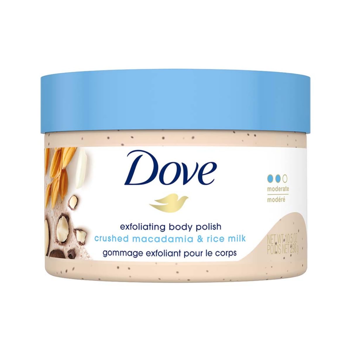 Dove Scrub Macadamia & Rice Milk Reveals Visibly Smoother Skin Body Scrub That Nourishes Skin 10.5 oz