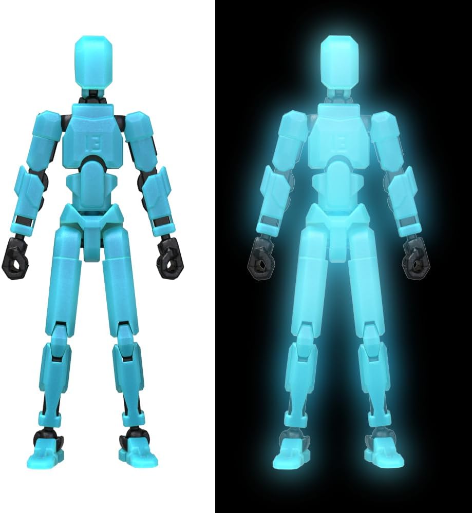 MerryXD Titan 13 3D Printed Multi-Jointed Movable Action Figure, Grows in Dark Blue