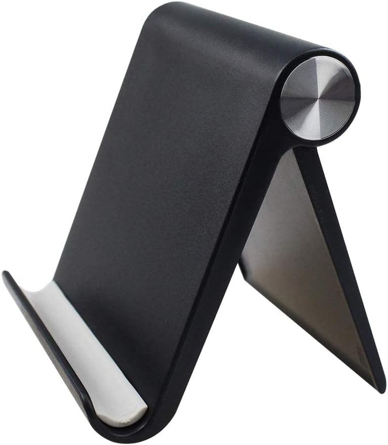 GORWRICH Mobile Phone Holder, Desktop Mobile Stand and Tablet Stand Holder with Adjustable Angle (Black)