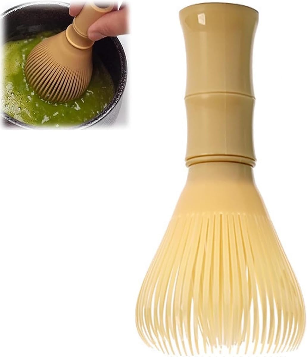 Matcha Whisk, PP Resin Matcha Stirrer, Traditional Handcrafted Japanese Matcha Tea Mixer Brush Mixing Tool Accessory for Tea Preparation (Yellow)