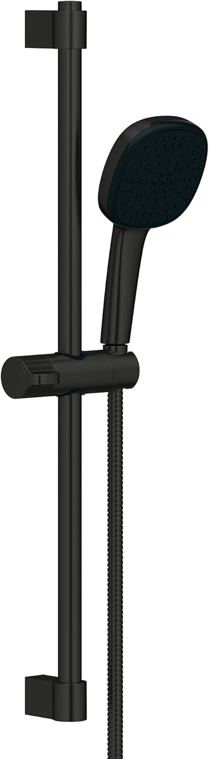 GROHE 267832432 Tempesta 24-Inch Shower Rail Set, 2-Spray, Square, 1.5 GPM, Matte Black