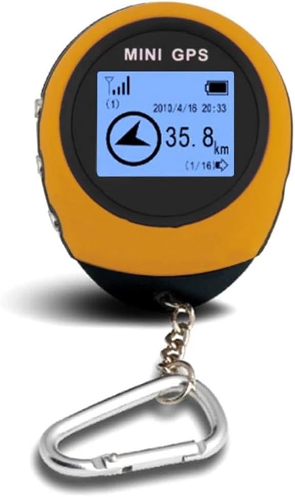 Koolenry Altitude Locator Compass Coordinates High-Precision Mini Handheld GPS Satellite Navigator Outdoor Sports Hiking Tracking Orange