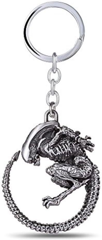 Alien vs. Predator Inspired Keyring Antique Metal (Antique Silver)