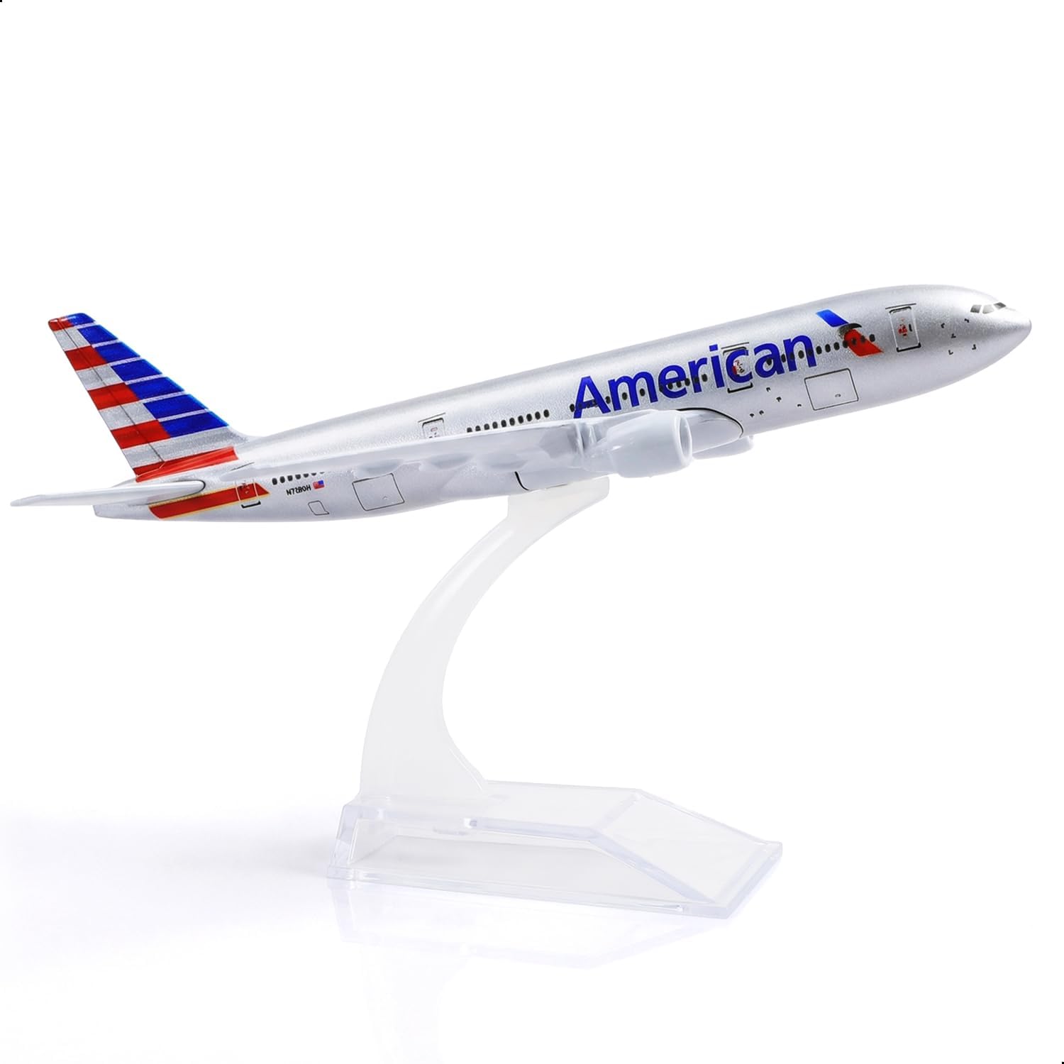 1/400 Compatible for Boeing 777 AA Airplane Model 15cm Die-cast Aircraft with Stand, American Plane Replica for Desktop Decor, Collectible Gift for Adults & Aviation Enthusiasts
