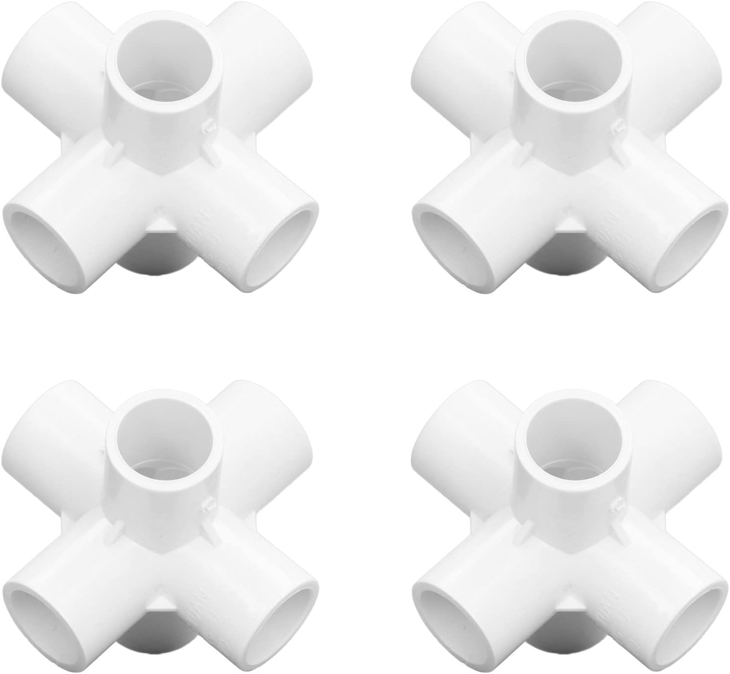 Hyuduo PVC Pipe Connector, 10 PCS PVC Fitting Connector, 6 Way Side Outlet Tees PVC Fitting Elbow Connector with Black and White Available, Elbow Fittings (White), zohobSLAdoMKHZ-11