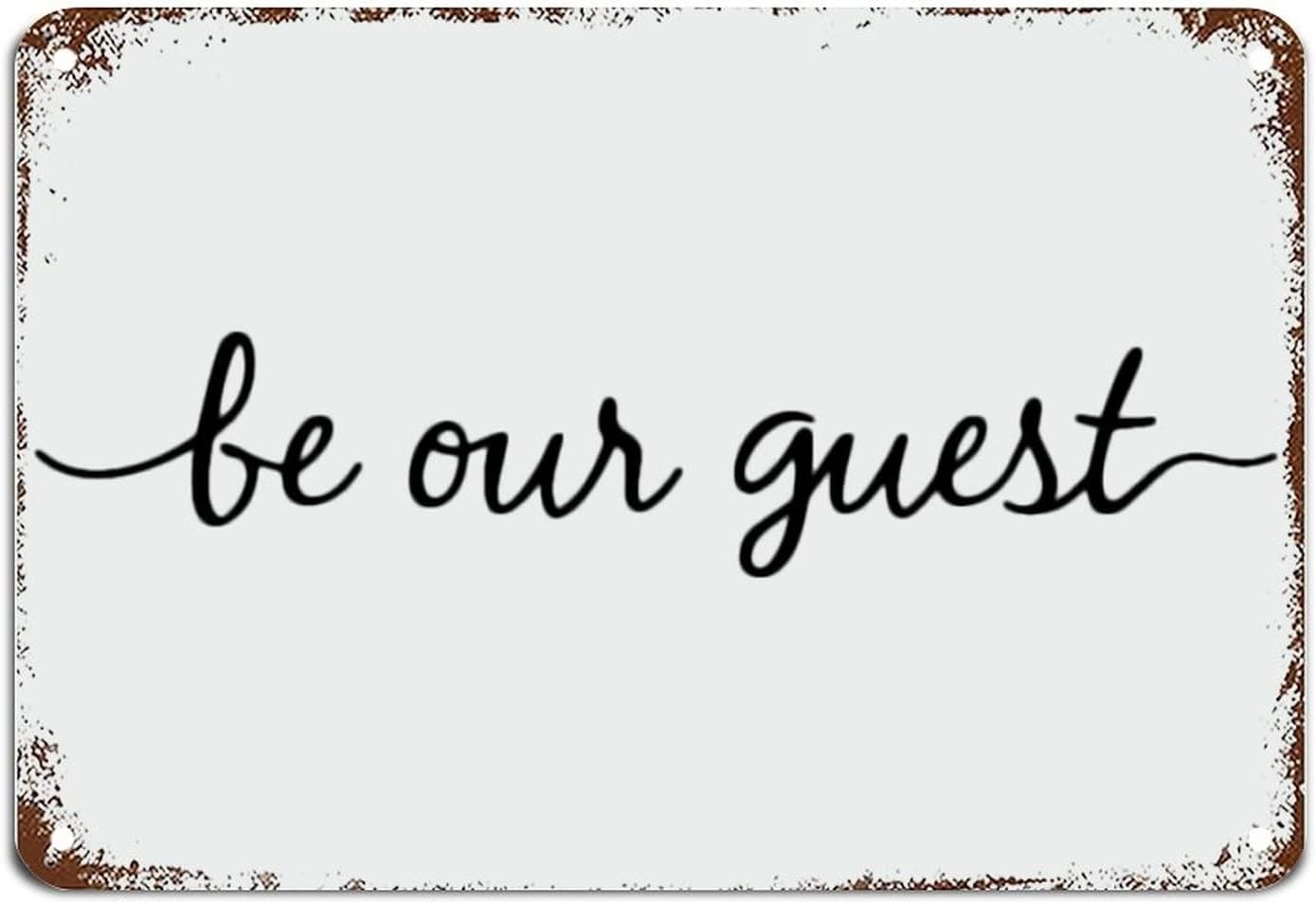 Viewkedt Guest Room Decor be Our Guest Sign Framed Sign Metal Sign Motivational Wall Art Rustic Wall Decorations for Living Room Kitchen Wall Hanging Signs Wall Sign Housewarming Gift 8x6 inch
