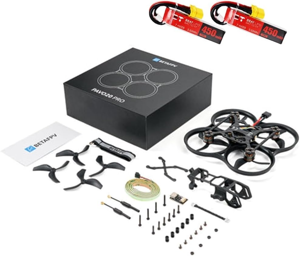 BETAFPV Pavo20 PRO Brushless Whoop Quadcopter 2.2'' for DJI O3 Cinewhoop NEWEST 2024 ELRS for Caddx Vista RunCam Link(20 Pro 2 BAT)